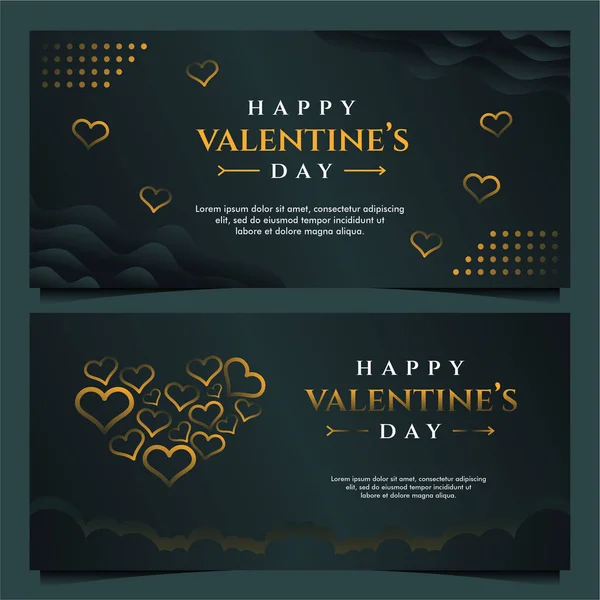 Щасливий День Святого Валентина Банерний Шаблон Розкішним Фоном — стоковий вектор