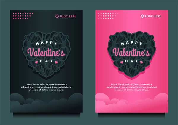 Щасливий День Святого Валентина Сучасний Банер Плакат Шаблон Листівки Абстрактним — стоковий вектор