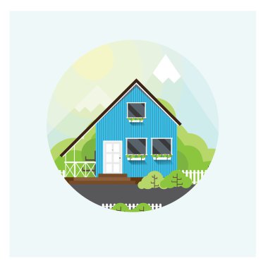 Evin dairesel illüstrasyon