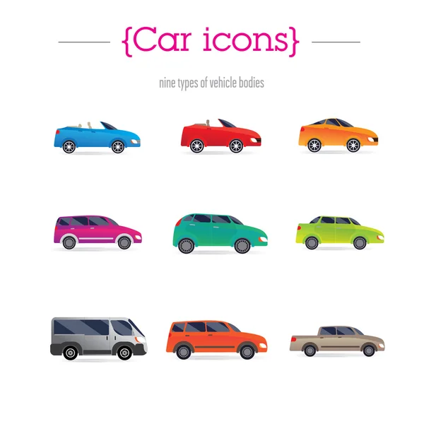 Set of car bodies — 图库矢量图片