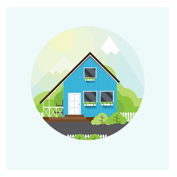 Illustration circulaire de la maison — Image vectorielle