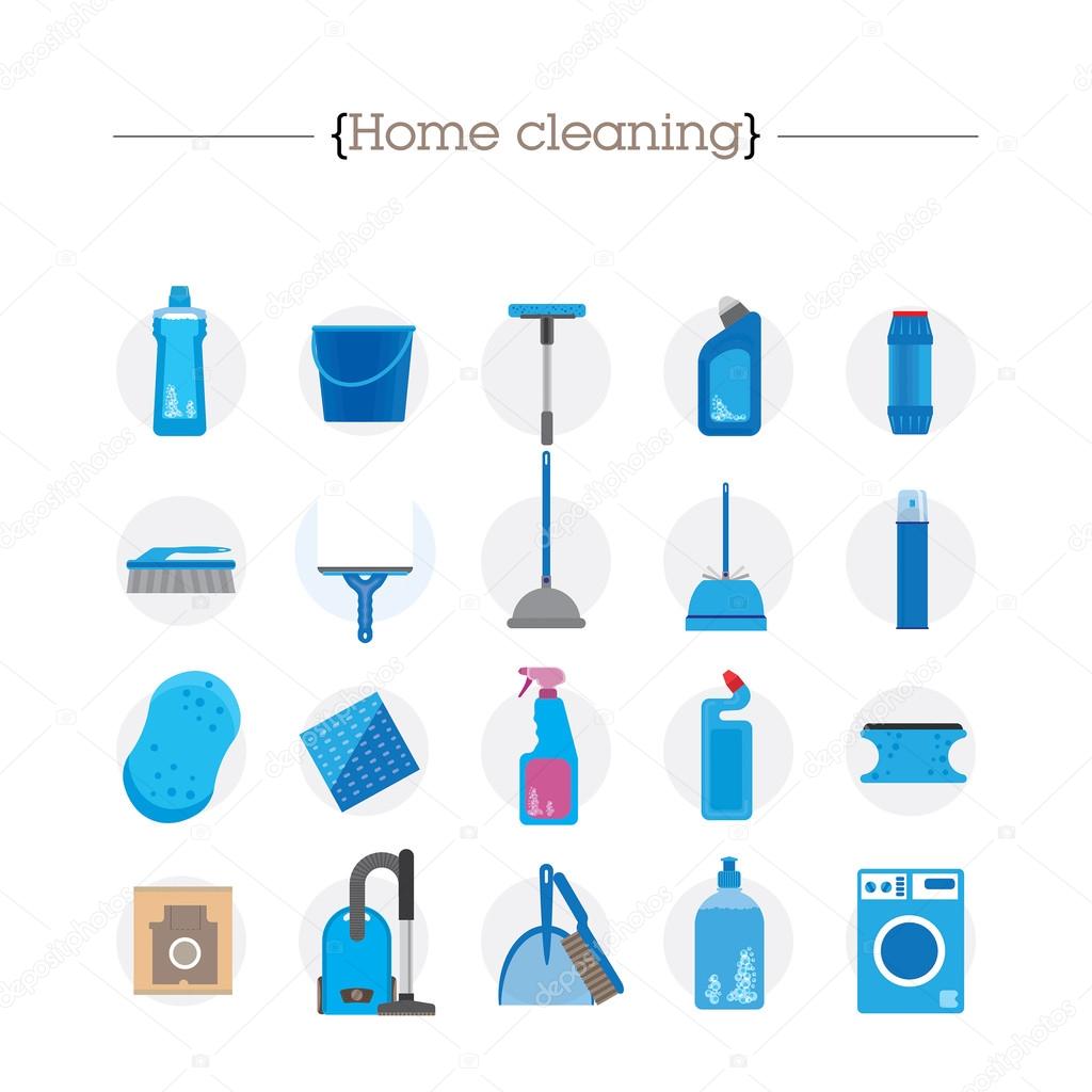 set of twenty icons cleaning