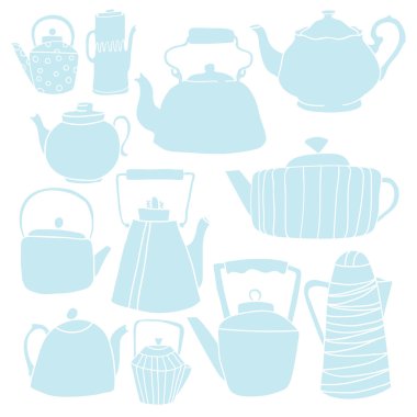 Set bir çaydanlık silüeti