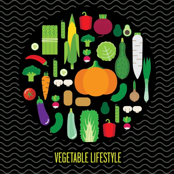 Illustration mit Gemüse — Stockvektor
