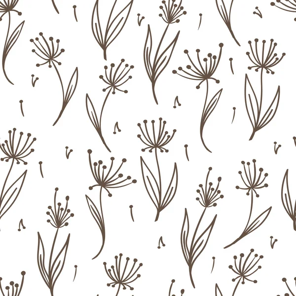 Padrão floral doodle — Vetor de Stock