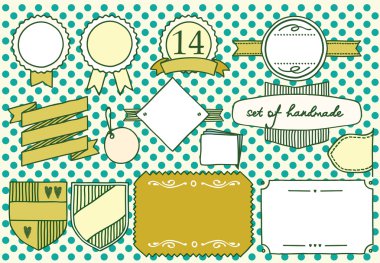 El yapımı etiket kümesi.