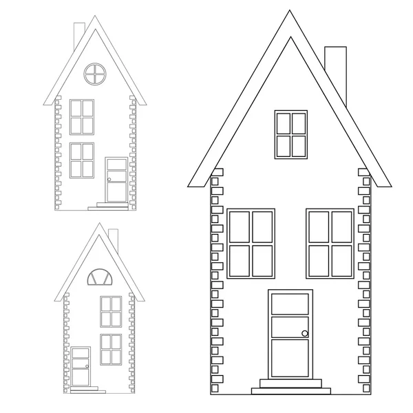 Huis in de contouren van verf — Stockvector