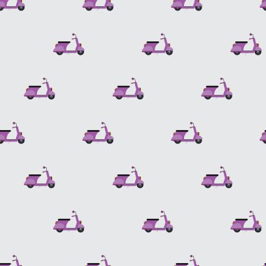 The pattern of purple scooter.