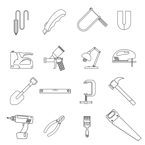 Iconos de línea de herramientas — Vector de stock