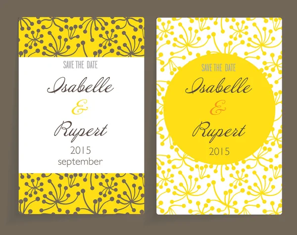 Cartes de mariage d'invitation — Image vectorielle