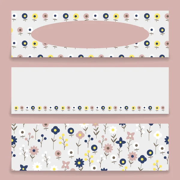 Bannière motif floral — Image vectorielle