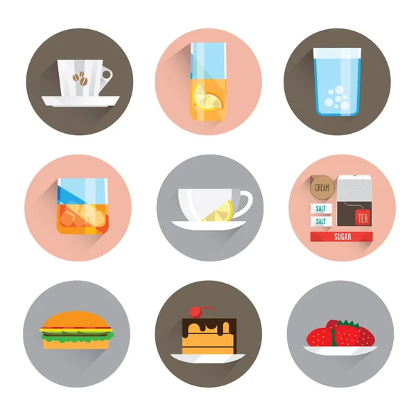 Objets et produits pour le petit déjeuner — Image vectorielle