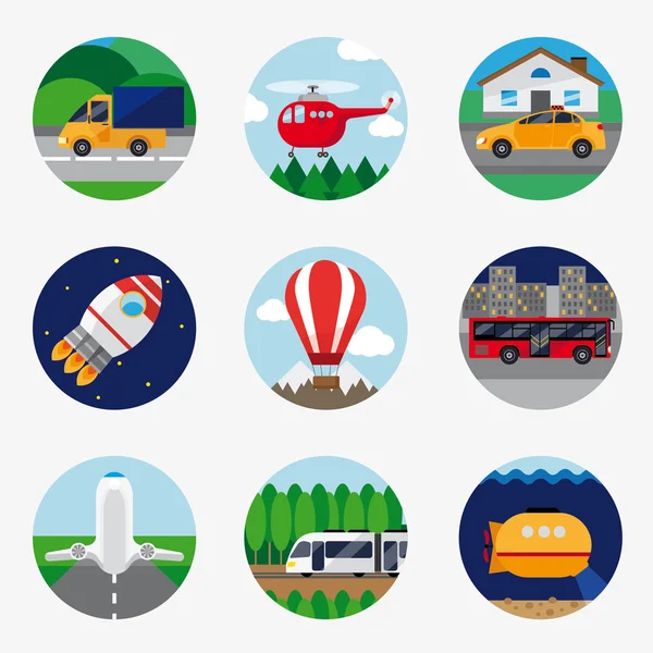 Nine icons of different types — Διανυσματικό Αρχείο