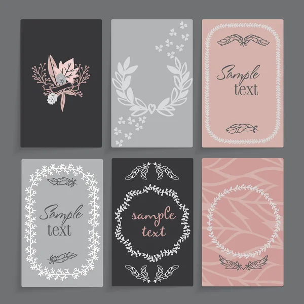 Set carte florale — Image vectorielle