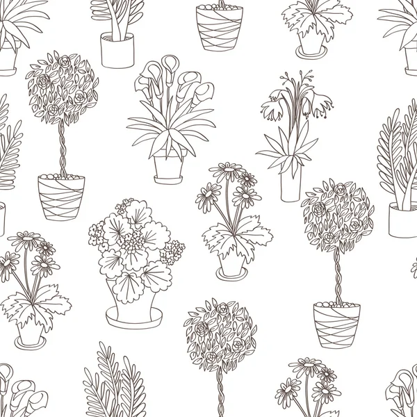 Pattern of indoor plants — Stok Vektör