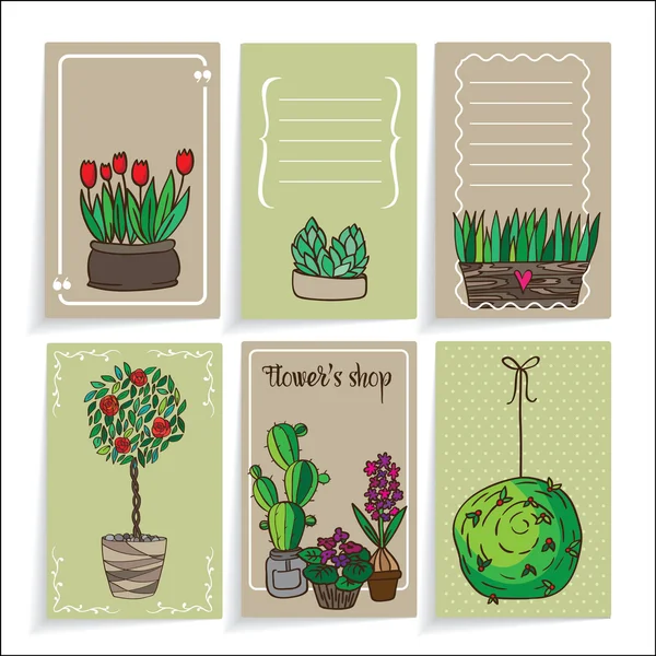 屋内植物のカード — ストックベクタ