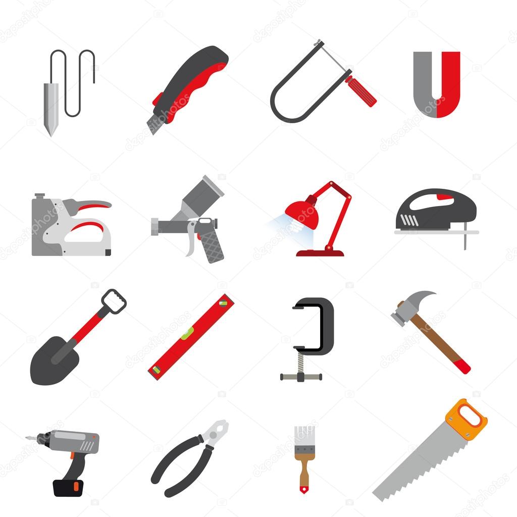 Line icons of tools