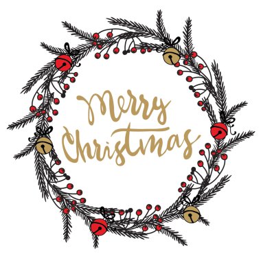 The wreath of branches with flowers