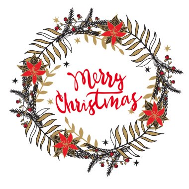 The wreath of branches with flowers