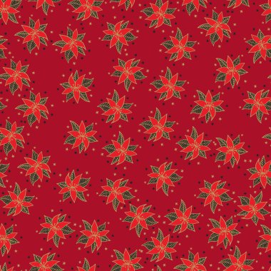 pattern poinsettia red