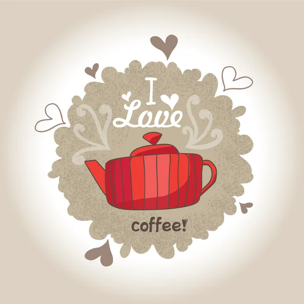 Pot d'affiche de café avec une inscription — Image vectorielle