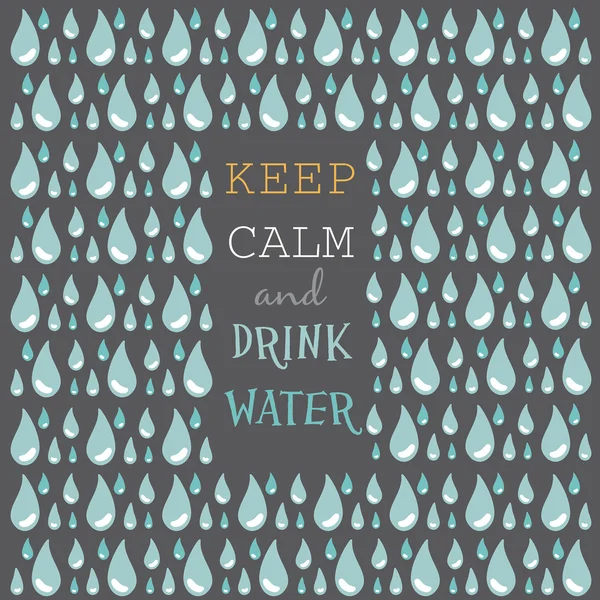 Poster damla ve etiket içme suyu — Stok Vektör