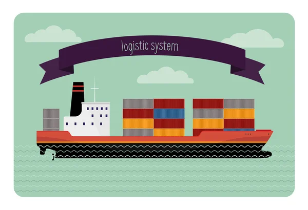 Плоский ілюстраційний танкерний контейнер — стоковий вектор