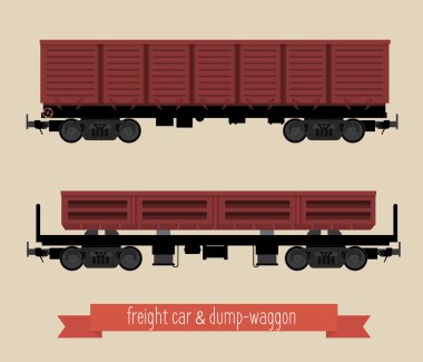 The flat illustration railcars clipart