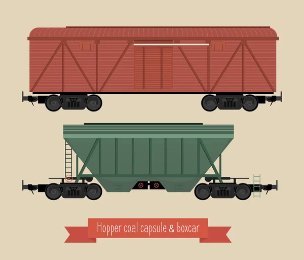 The flat illustration railcars — Stock Vector