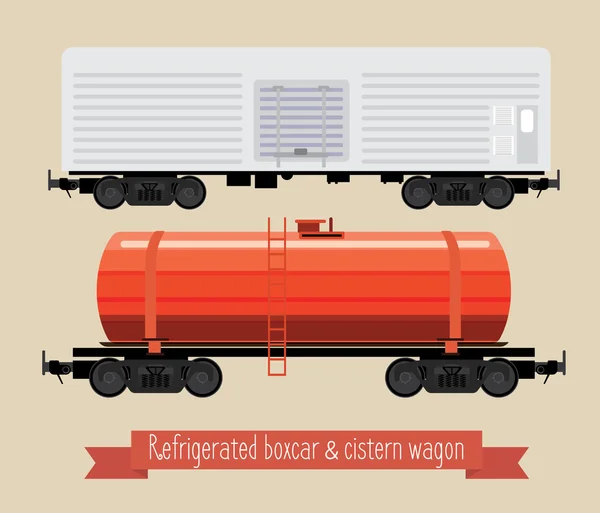 Les wagons à illustration plate — Image vectorielle