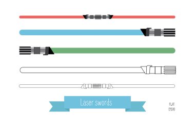 Düz illüstrasyon kılıç