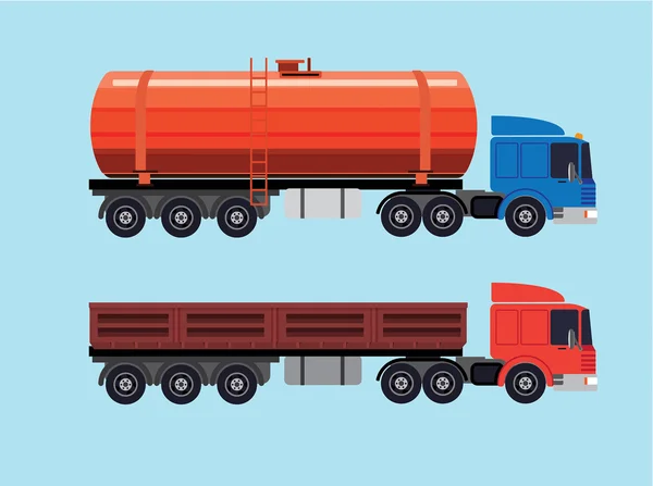Плоска ілюстрація вантажівок — стоковий вектор