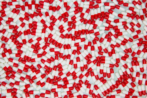 Latar Belakang Medis Dengan Kapsul Merah Dan Putih Untuk Vitamin — Stok Foto