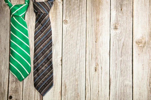 Colorido Gravata Verde Marrom Textura Fundo Madeira Dia Nacional Homem — Fotografia de Stock