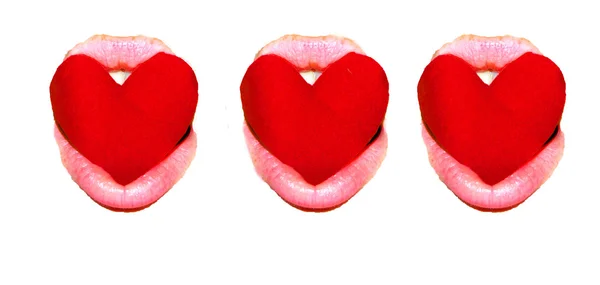 Piękne serce i usta — Zdjęcie stockowe