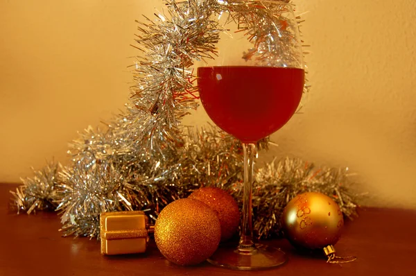 Red wine christmas holiday — Stock Photo, Image