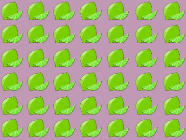 Kireç seamless modeli. Sulu limes ile Seamless modeli. Yeşil limon seamless modeli. Düz vektör seamless modeli. Ağaç üzerinde düz kireç. Ihlamur ağacı