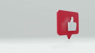 3B uzayda yüzen ve kopyalama alanı ile dönen Kırmızı Yorum Kutusundaki düğme gibi