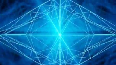 Fütürist Süper Hızlı Işıklandırma ve Mavi Emisyon 3D Renderleme Arkaplanı ile Çizgiler Animasyonu. Teknoloji dijital çizgileri