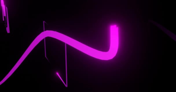 Neon Lighting Vagues rendu 3D. Lignes modernes — Video