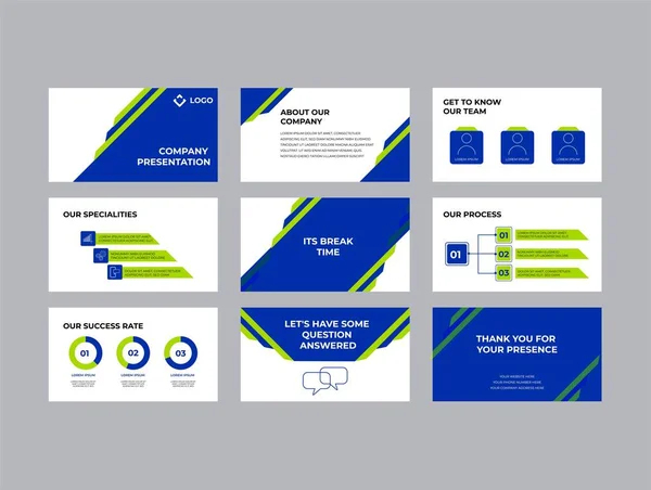 Vállalat Investment Pitch Decks Vector Template Design. Elegáns és modern stílus meggyőzni minden üzenetet. Színes design és vonzó üzleti bemutató sablon Stock Vektor