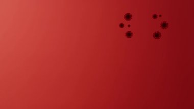 Etki Animasyonunda Corona Virüs Yakınlaşması. Covid-19 Reklam ve farkındalık için uygundur. 3B Hazırlama Yüksek Tanımlama Canlandırması