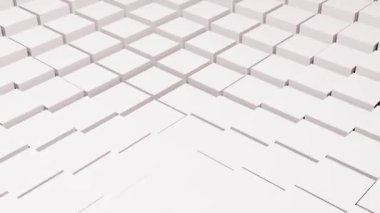 3 Boyutlu Kare Şekilleri Sallanan Beyaz Soyut Arkaplan HD Video Şablonu. Sunum ve diğer amaçlar için yumuşak canlandırılmış arkaplan. 
