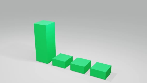 Green Bar graf Animace 3D video šablony. Graf animace růstu podnikání. Šablona animace HD videa. Koncept animace akciového trhu — Stock video