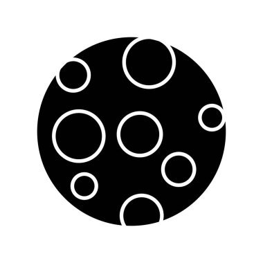 Ay, Gezegen Simgesi Vektör Şablonu EPS10 Dosyası