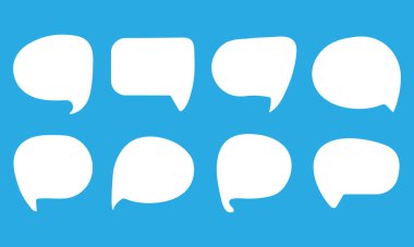 Konuşma metni, sohbet kutusu, mesaj kutusu çizgi film çizimi tasarımı. Kahverengi arkaplanda düşünme işaretinin balon karalama biçimi.