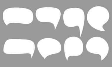 Konuşma metni, sohbet kutusu, mesaj kutusu çizgi film çizimi tasarımı. Düşünce simgesinin balon karalama biçimi.