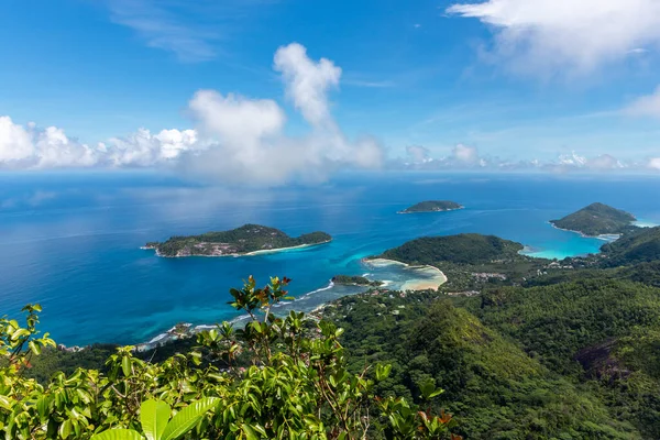 Paisaje Isla Mahe Seychelles Costa Desde Punto Vista Morne Blanc — Foto de Stock