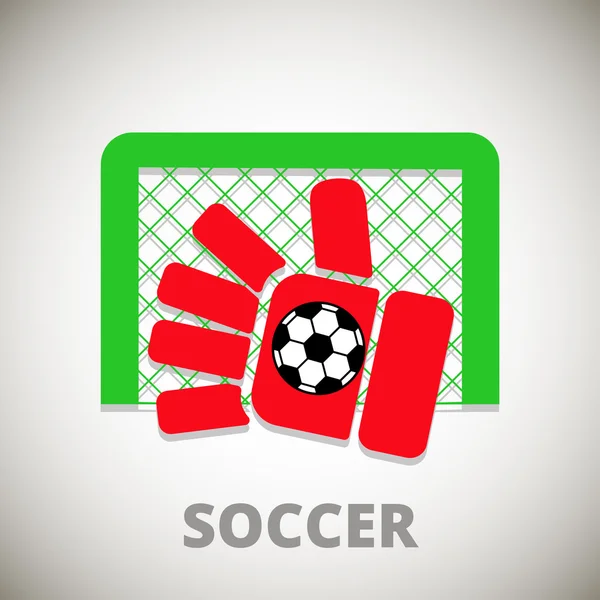 simge kırmızı kaleci eldiven, topu yakalıyor