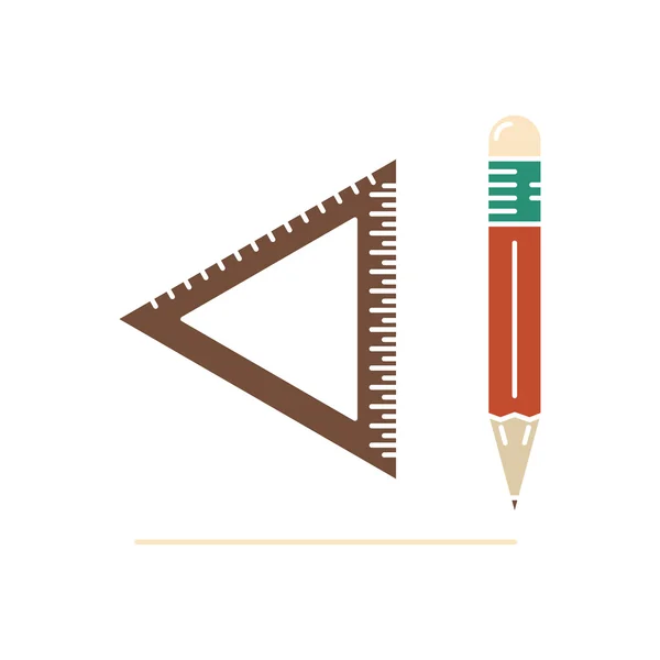 Düz cetvel ve kalem simgesini